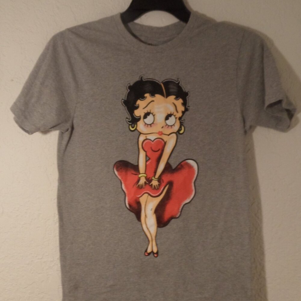 Betty Boop Gray M T-Shirt Classic Short Sleeve Marilyn Monroe Pose
